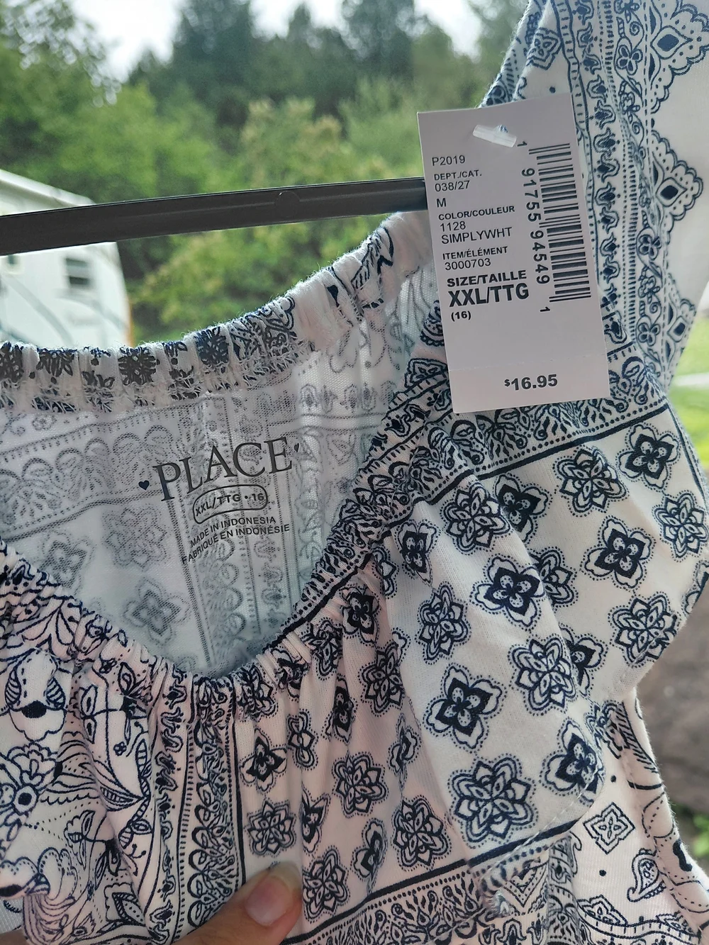 Children's Place White and Black Bandana-Print Maxi Dress